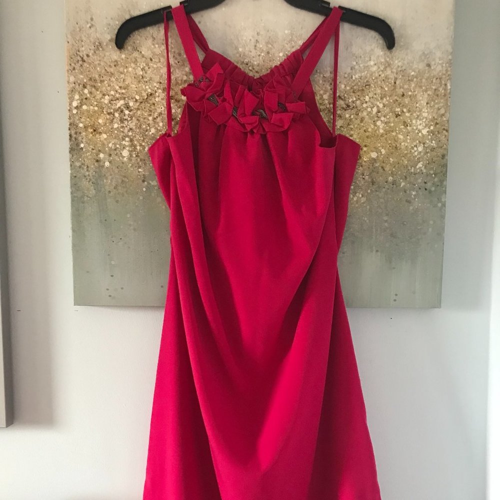 Tahari Krystal Halter Dress in Shocking Pink (NWT)